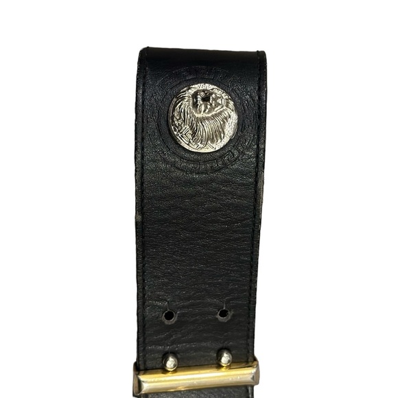 Authentic Versus Gianni Versace Women’s Black/Gold Leather Belt Vintage SZ 75/30 - Picture 9 of 10